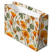 カリフォルニア産のケシと蛾が白い上に2 ラージペーパーバッグ (正面アングル)