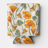 カリフォルニア産のケシと蛾が白い上に2 缶クーラー (正面)