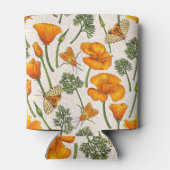 カリフォルニア産のケシと蛾が白い上に2 缶クーラー (裏面)