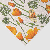 カリフォルニア産のケシと蛾が白い上に2 薄葉紙 (詳細)