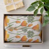 カリフォルニア産のケシと蛾が白い上に2 薄葉紙 (ギフト)