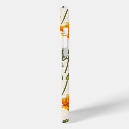 カリフォルニア産のケシと蛾が白い上に2 Case-Mate iPhoneケース (裏面 / 左)