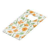 カリフォルニア産のケシ、夏期の花、オレンジ色のウィル クレジットカード栓抜き (裏面アングル)