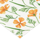 カリフォルニア産のケシ、夏期の花、オレンジ色のウィル ショートテーブルランナー (コーナー)