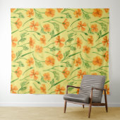 カリフォルニア産のケシ、夏期の花、オレンジ色のウィル タペストリー (インサイチュ(横))