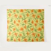 カリフォルニア産のケシ、夏期の花、オレンジ色のウィル タペストリー (正面(横))