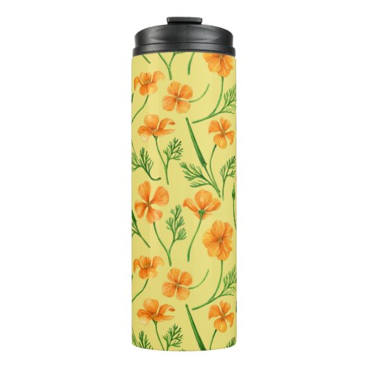 カリフォルニア産のケシ、夏期の花、オレンジ色のウィル タンブラー (正面)