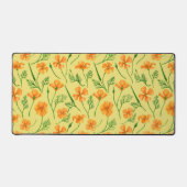 カリフォルニア産のケシ、夏期の花、オレンジ色のウィル デスクマット (正面)