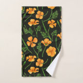 カリフォルニア産のケシ、夏期の花、オレンジ色のウィル バスタオルセット (ハンドタオル)