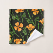 カリフォルニア産のケシ、夏期の花、オレンジ色のウィル バスタオルセット (ウォッシュタオル)