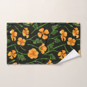 カリフォルニア産のケシ、夏期の花、オレンジ色のウィル バスタオルセット (ハンドタオル)