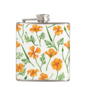 カリフォルニア産のケシ、夏期の花、オレンジ色のウィル フラスク (正面)
