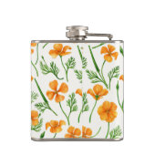 カリフォルニア産のケシ、夏期の花、オレンジ色のウィル フラスク (裏面)