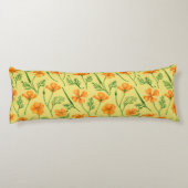 カリフォルニア産のケシ、夏期の花、オレンジ色のウィル ボディピロー (裏面)