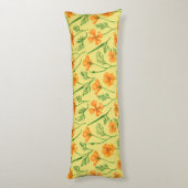 カリフォルニア産のケシ、夏期の花、オレンジ色のウィル ボディピロー (裏面 (縦))