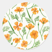 カリフォルニア産のケシ、夏期の花、オレンジ色のウィル ラウンドシール (正面)
