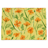 カリフォルニア産のケシ、夏期の花、オレンジ色のウィル ラージペーパーバッグ (正面)