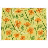 カリフォルニア産のケシ、夏期の花、オレンジ色のウィル ラージペーパーバッグ (裏面)