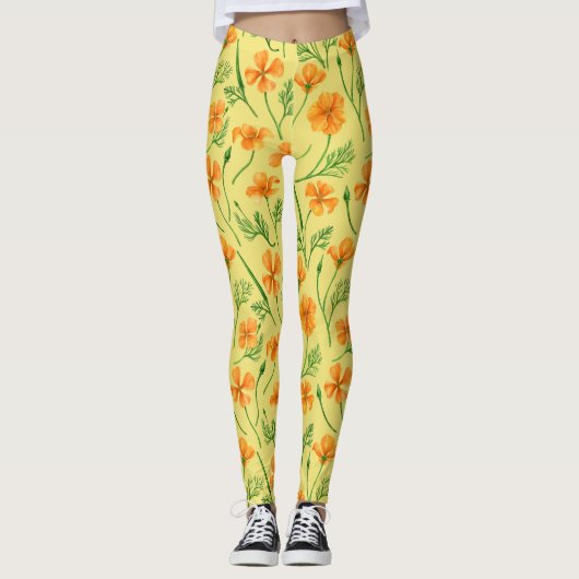 カリフォルニア産のケシ、夏期の花、オレンジ色のウィル レギンス (正面)