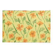 カリフォルニア産のケシ、夏期の花、オレンジ色のウィル 枕カバー (裏面-左)