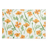 カリフォルニア産のケシ、夏期の花、オレンジ色のウィル 枕カバー (裏面-左)