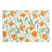 カリフォルニア産のケシ、夏期の花、オレンジ色のウィル 枕カバー (裏面-右)