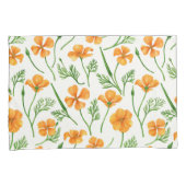 カリフォルニア産のケシ、夏期の花、オレンジ色のウィル 枕カバー (正面右)