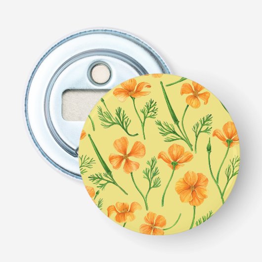 カリフォルニア産のケシ、夏期の花、オレンジ色のウィル 栓抜き (正面)