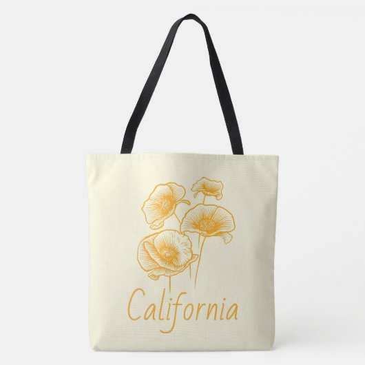 カリフォルニア産ポピーのクロスボディトートバッグ トートバッグ (正面)