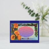 カリフォルニア産ポピー・ヴィンテージ・クリスマスフレーム シーズンポストカード (スタンド正面)