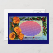 カリフォルニア産ポピー・ヴィンテージ・クリスマスフレーム シーズンポストカード (正面/裏面)