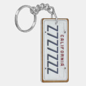 カリフォルニア白いナンバープレートのKeychainのカスタム キーホルダー (正面左)