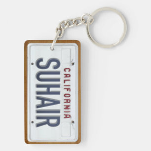 カリフォルニア白いナンバープレートのKeychainのカスタム キーホルダー