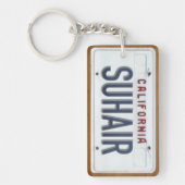 カリフォルニア白いナンバープレートのKeychainのカスタム キーホルダー (正面)