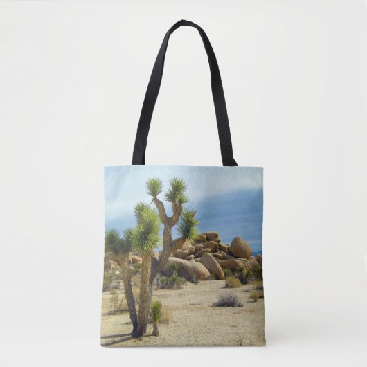 カリフォルニア砂漠の多肉岩と空澄ん果 トートバッグ (正面)