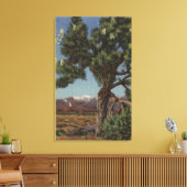 カリフォルニア砂漠の開花のヨシュアパーム キャンバスプリント (インサイチュ (リビング))