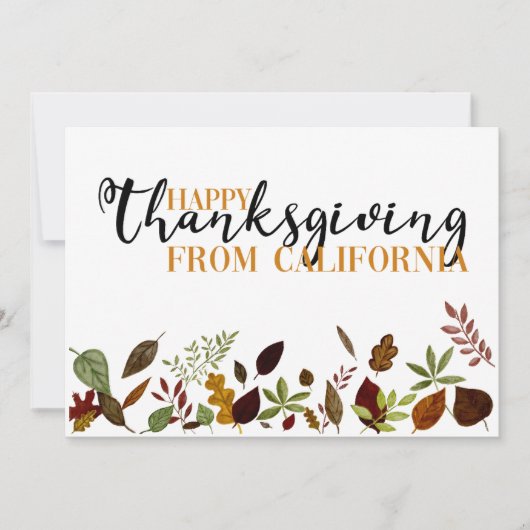 カリフォルニア秋紅葉感謝祭カード シーズンカード (正面)