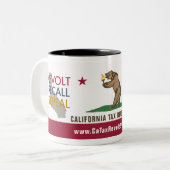 カリフォルニア税反乱2009の旗の飲み物用品 ツートーンマグカップ (正面左)