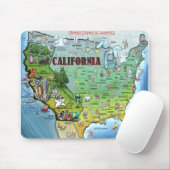 カリフォルニア米国地図 マウスパッド (マウス)