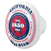 カリフォルニア米州赤白青タイポグラフィ セラミックノブ (右)