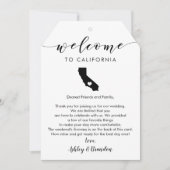 カリフォルニア結婚州の歓迎ラベル、手紙の旅程 (正面)