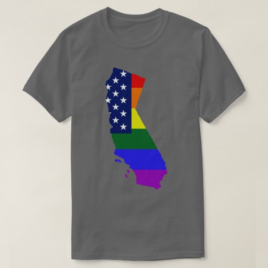 カリフォルニア統一された州ゲイプライド州旗1 Tシャツ (デザイン正面)