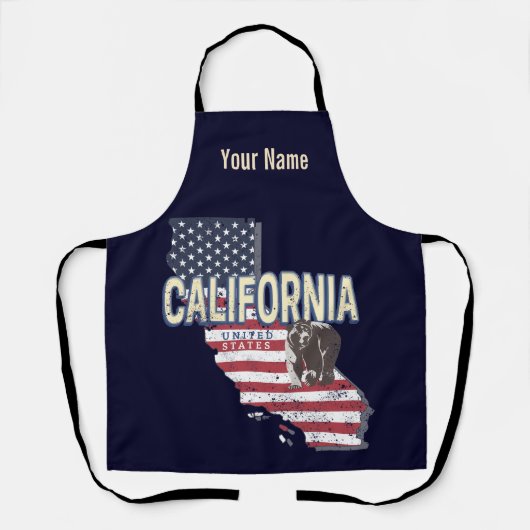 カリフォルニア統一された州レトロ州マップヴィンテージ エプロン