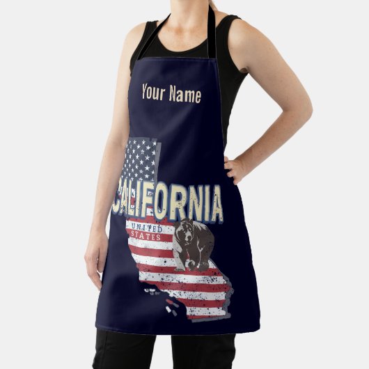 カリフォルニア統一された州レトロ州マップヴィンテージ エプロン (インサイチュ)