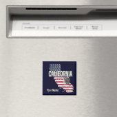 カリフォルニア統一された州レトロ州マップヴィンテージ マグネット (インサイチュ (食洗機))