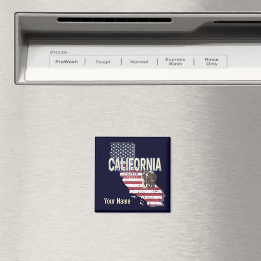 カリフォルニア統一された州レトロ州マップヴィンテージ マグネット (インサイチュ (食洗機))