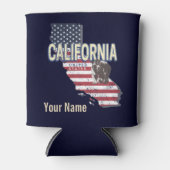 カリフォルニア統一された州レトロ州マップヴィンテージ 缶クーラー (正面)