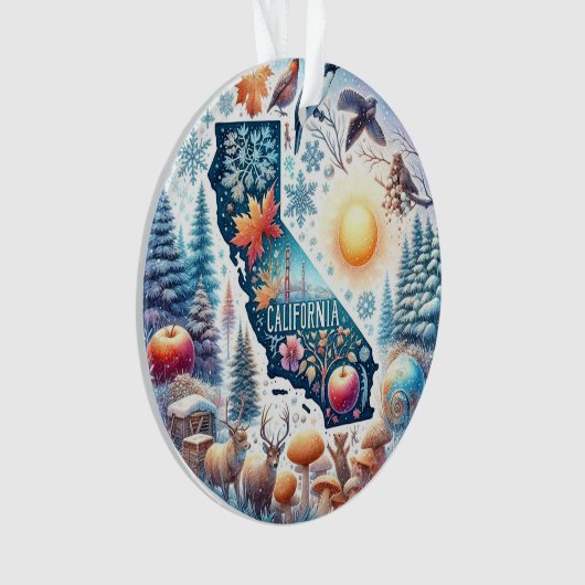 カリフォルニア自然冬のクリスマス オーナメント (正面)
