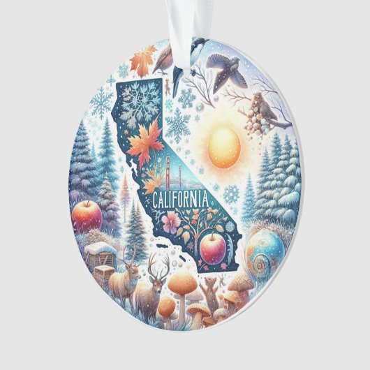 カリフォルニア自然冬のクリスマス オーナメント (正面)