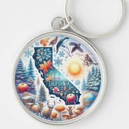カリフォルニア自然冬のクリスマス キーホルダー